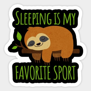 Sleeping is My Favorite Sport Hilarious Kawaii Sloth Sticker